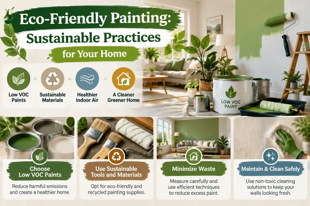 Eco-friendly painting practices using low VOC paints for a sustainable home